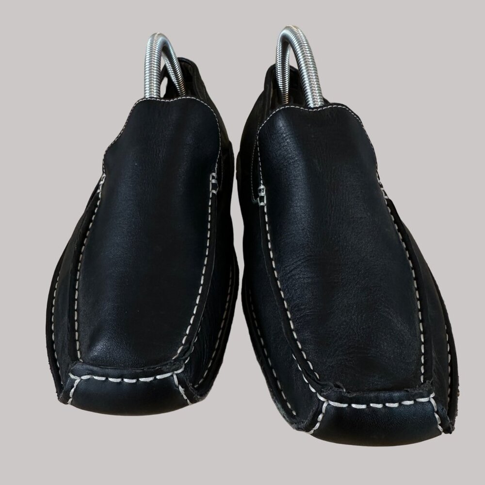 Steve Madden Men's Black Slip-On Loafers With Contrast Stitching Size 8.5